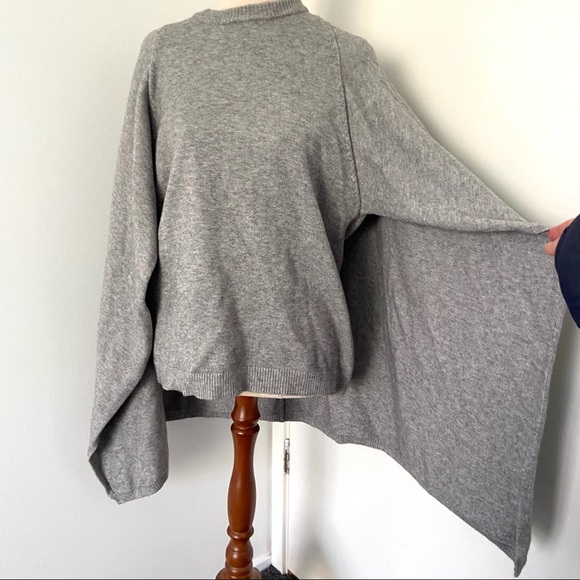 Calvin Klein M poncho cape cloak grey jumper knit - Picture 2 of 13
